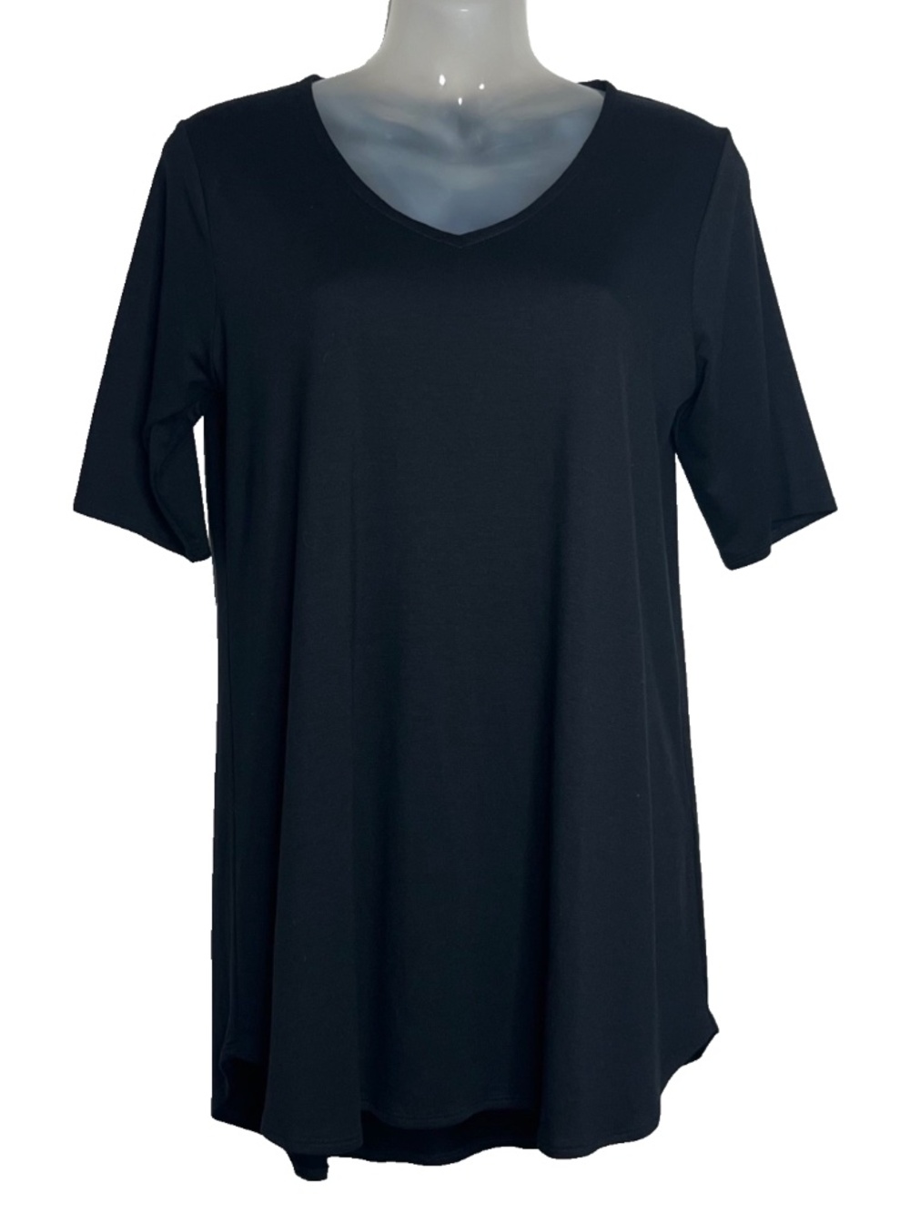 Eileen Fisher V-Neck High Low Tunic Tee Women S Black